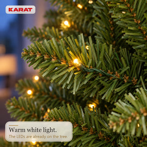 Kunstkerstboom met LED-verlichting | Evergreen | Warmwitte LEDs & metalen standaard | 150–240 cm