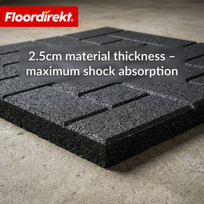 Valbeschermingsmat | Paving Tile | 50x50 cm 25 mm | Rubbertegel in klinkeroptiek | Terras, tuin & buitenruimte