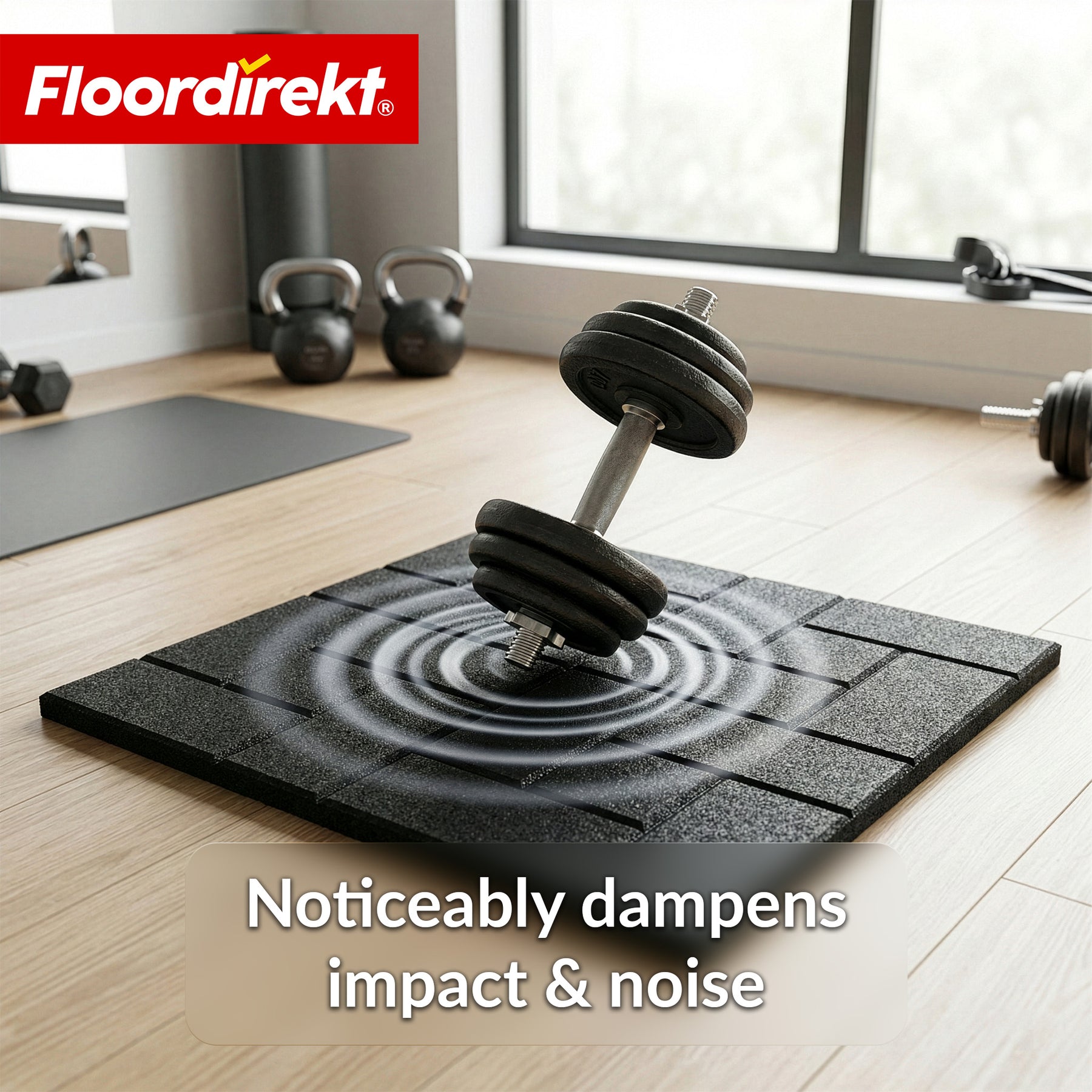 Valbeschermingsmat | Paving Tile | 50x50 cm 25 mm | Rubbertegel in klinkeroptiek | Terras, tuin & buitenruimte