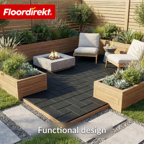 Valbeschermingsmat | Paving Tile | 50x50 cm 25 mm | Rubbertegel in klinkeroptiek | Terras, tuin & buitenruimte