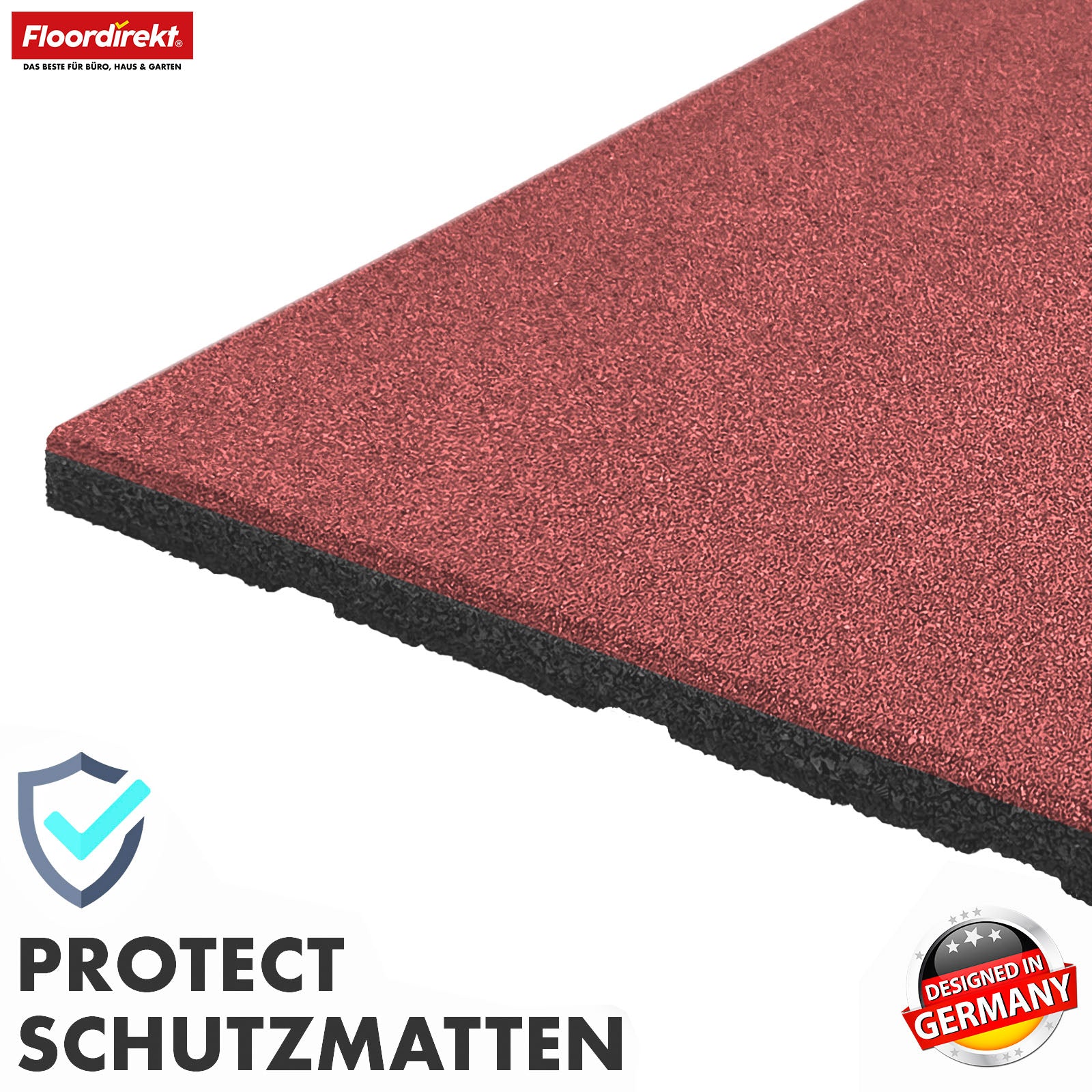 Valmat | Play Protect | Antislip, robuuste rubberen vloerbescherming | Verschillende diktes en kleuren | 50 x 50 cm