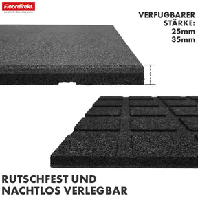 Valmat | Play Protect | Antislip, robuuste rubberen vloerbescherming | Verschillende diktes en kleuren | 50 x 50 cm