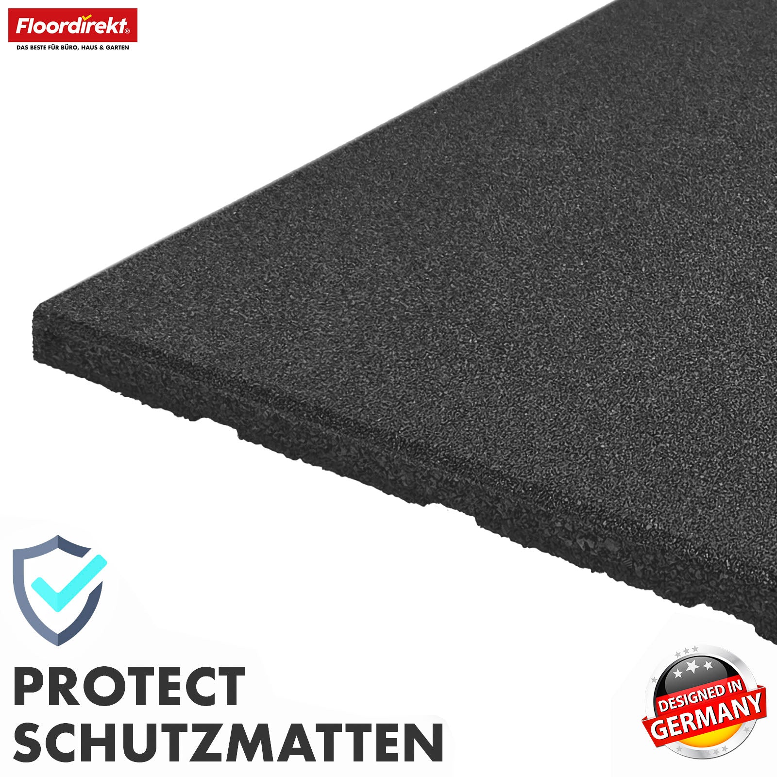Valmat | Play Protect | Antislip, robuuste rubberen vloerbescherming | Verschillende diktes en kleuren | 50 x 50 cm