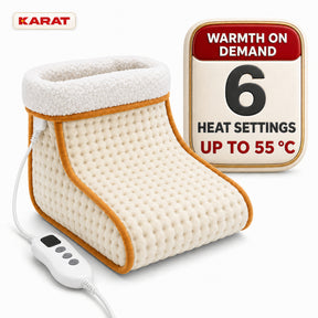 Elektrische Voetenwarmer | Fjord | 6 Warmtestanden tot 55 °C, Timer & Sherpa-Voering | 4 Kleuren