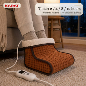 Elektrische Voetenwarmer | Fjord | 6 Warmtestanden tot 55 °C, Timer & Sherpa-Voering | 4 Kleuren