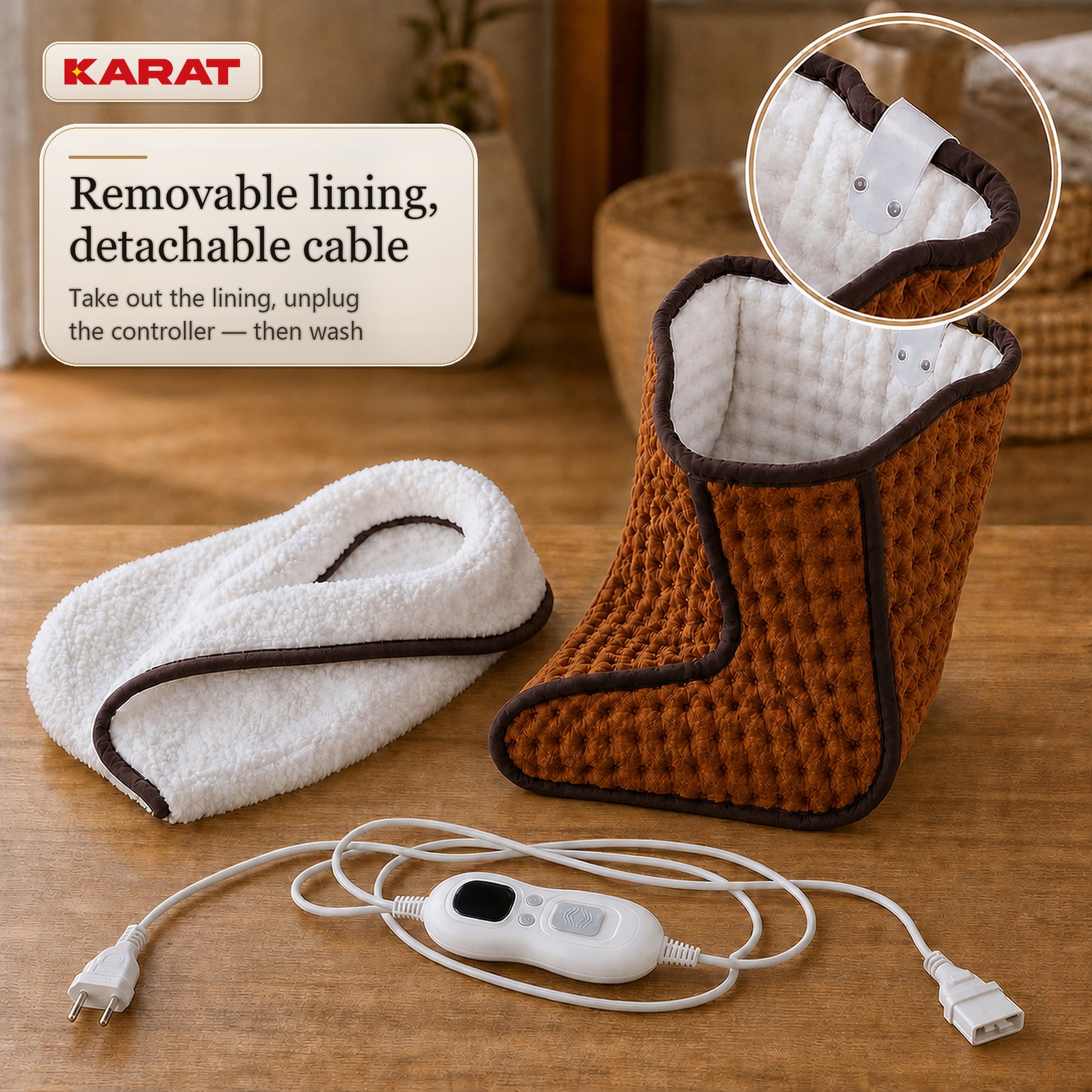 Elektrische Voetenwarmer | Fjord | 6 Warmtestanden tot 55 °C, Timer & Sherpa-Voering | 4 Kleuren