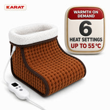 Elektrische Voetenwarmer | Fjord | 6 Warmtestanden tot 55 °C, Timer & Sherpa-Voering | 4 Kleuren