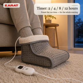 Elektrische Voetenwarmer | Fjord | 6 Warmtestanden tot 55 °C, Timer & Sherpa-Voering | 4 Kleuren