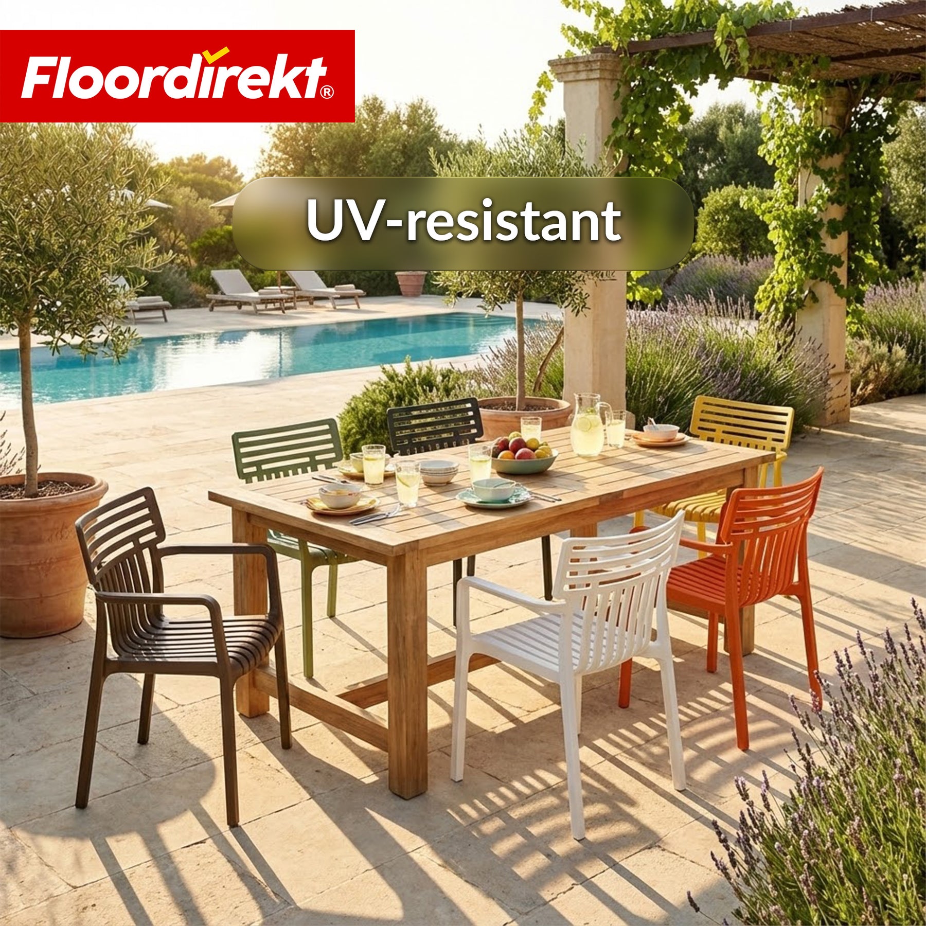 Tuinstoel | Sitwell | Stapelbare designstoel weerbestendig & UV-bestendig voor tuin, balkon & terras