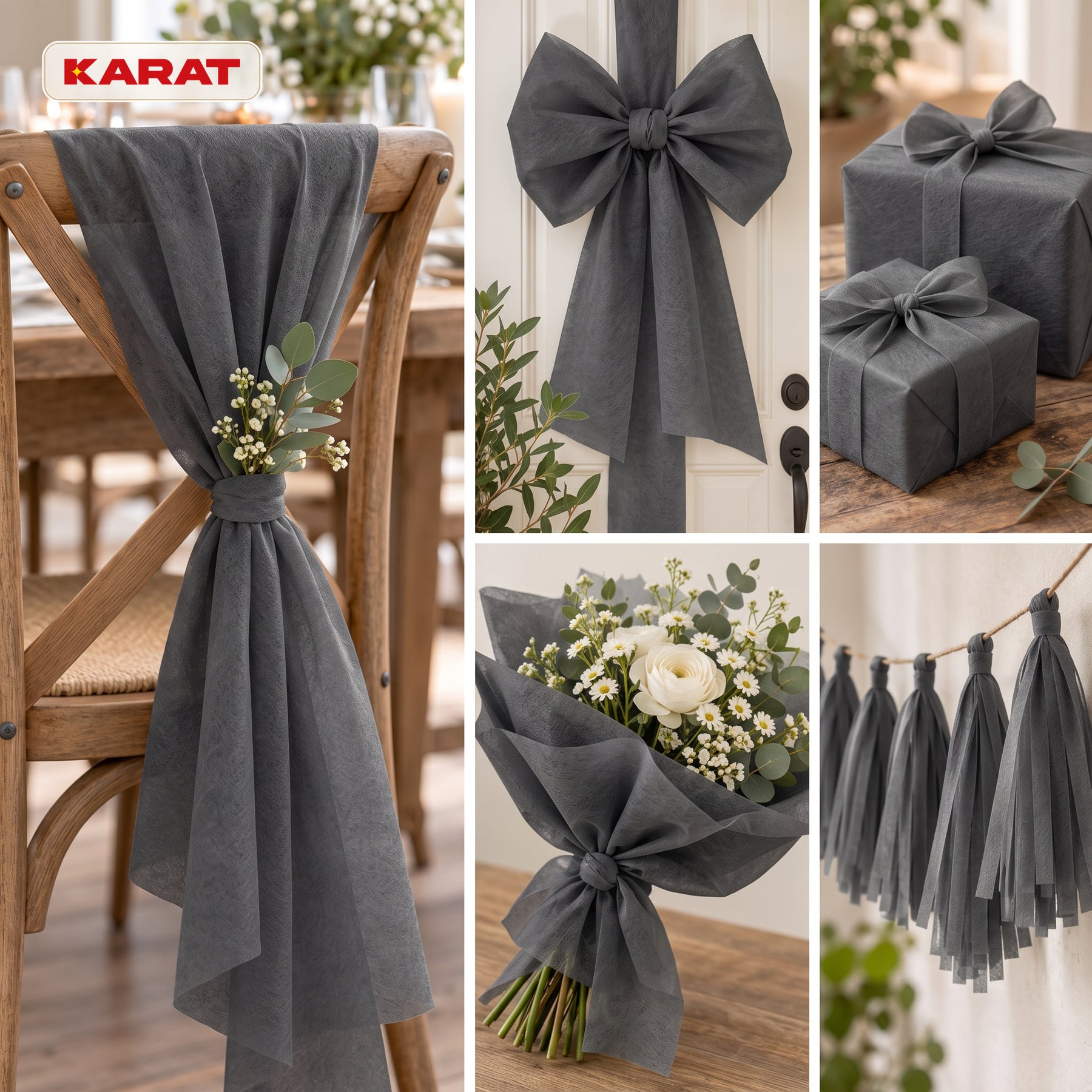 Tafelloper | Grace | Mat decoratievlies van PET-vezels | Rol van 30 cm x 25 m | 16 kleuren