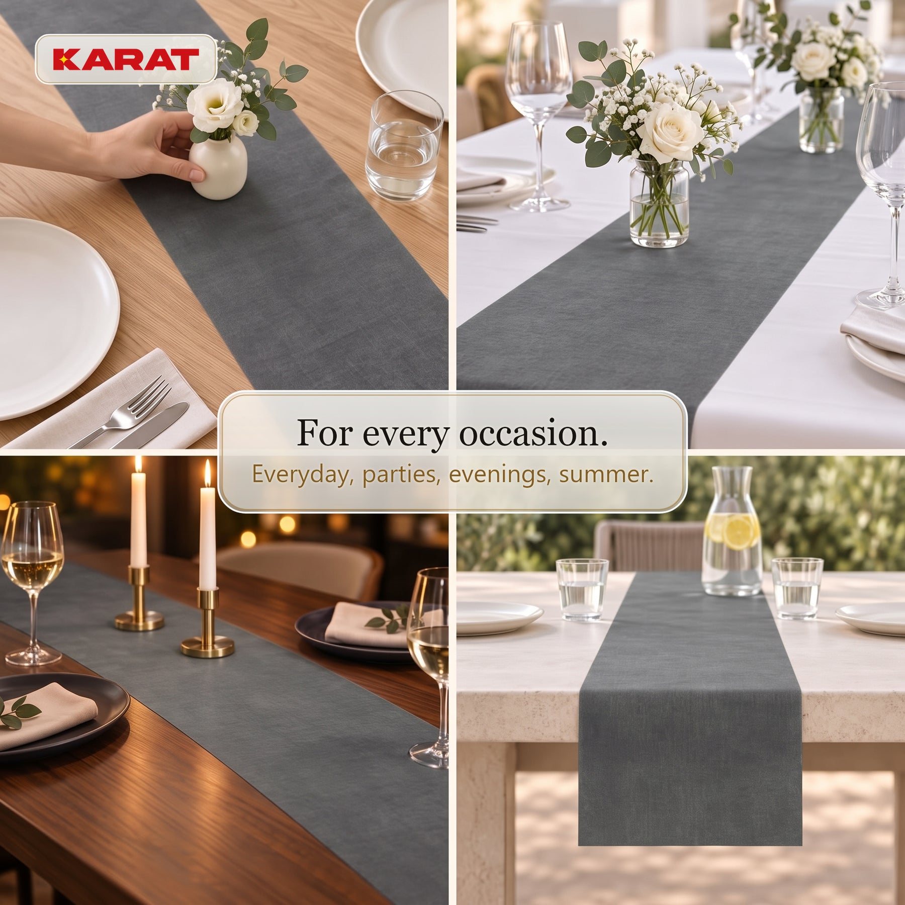 Tafelloper | Grace | Mat decoratievlies van PET-vezels | Rol van 30 cm x 25 m | 16 kleuren