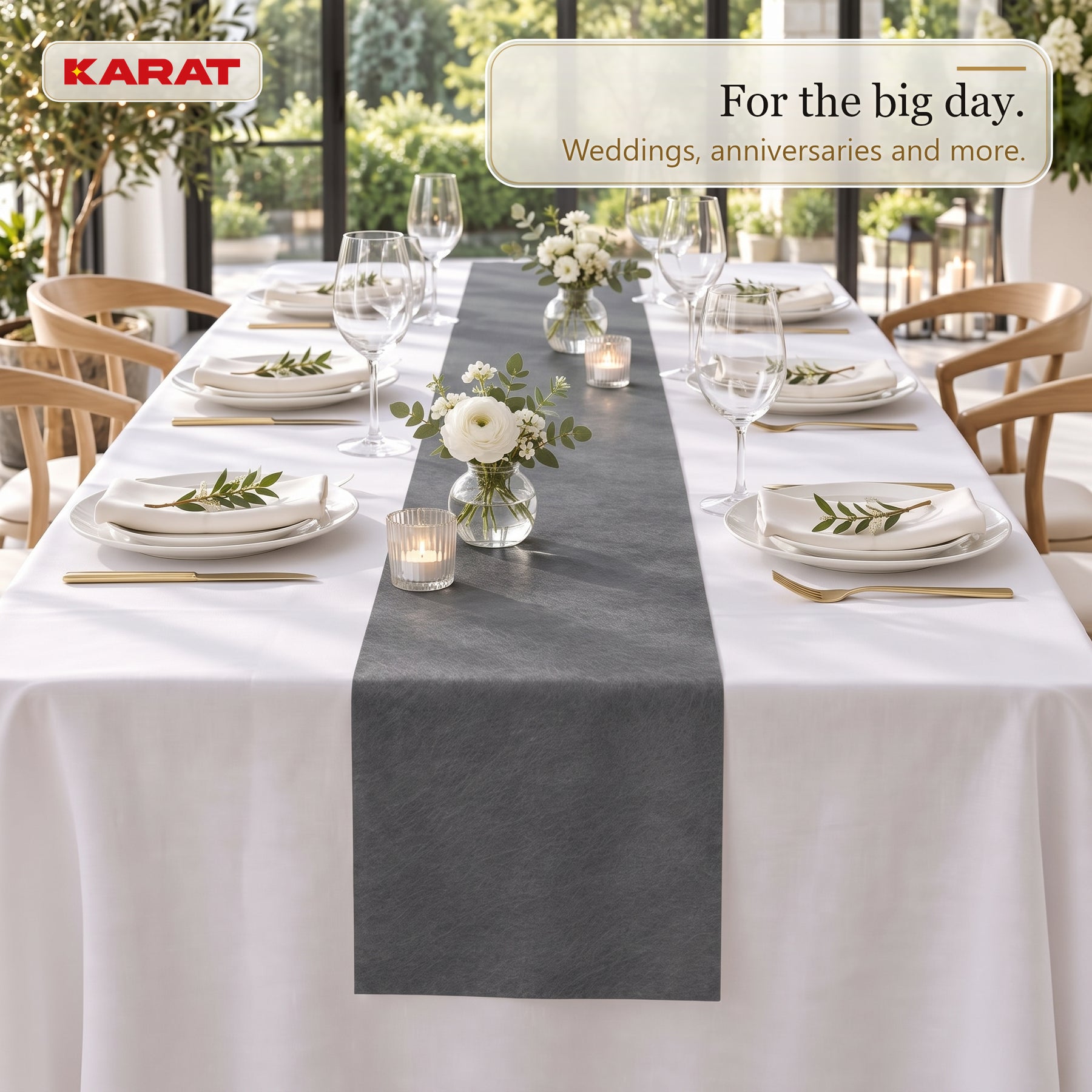 Tafelloper | Grace | Mat decoratievlies van PET-vezels | Rol van 30 cm x 25 m | 16 kleuren