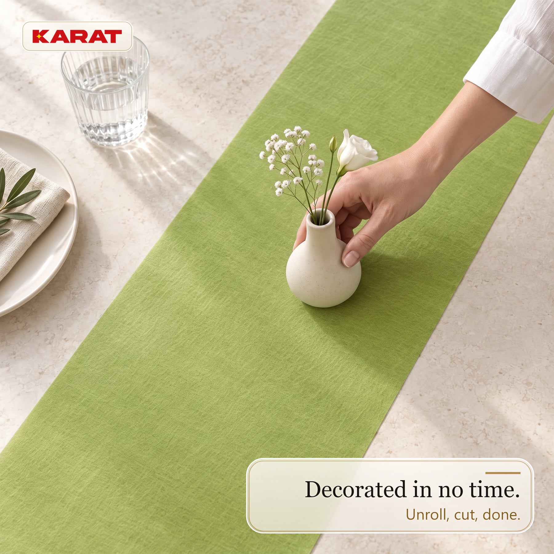 Tafelloper | Grace | Mat decoratievlies van PET-vezels | Rol van 30 cm x 25 m | 16 kleuren
