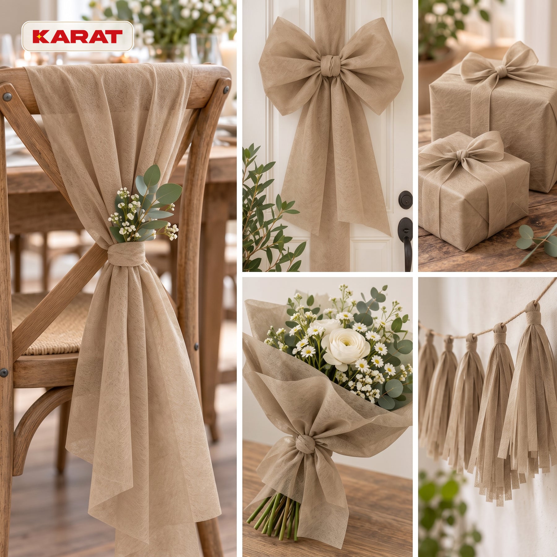 Tafelloper | Grace | Mat decoratievlies van PET-vezels | Rol van 30 cm x 25 m | 16 kleuren