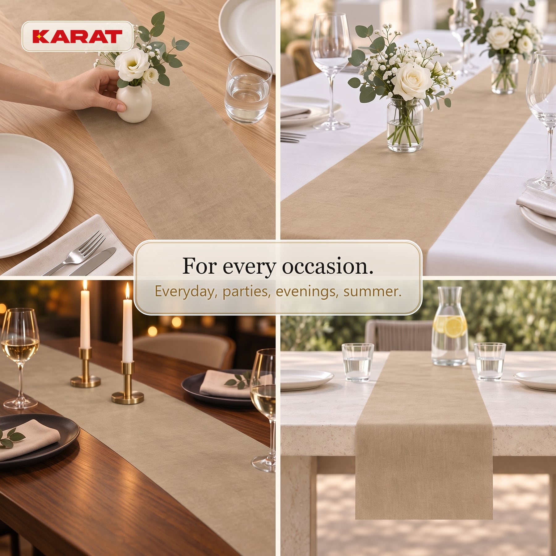 Tafelloper | Grace | Mat decoratievlies van PET-vezels | Rol van 30 cm x 25 m | 16 kleuren