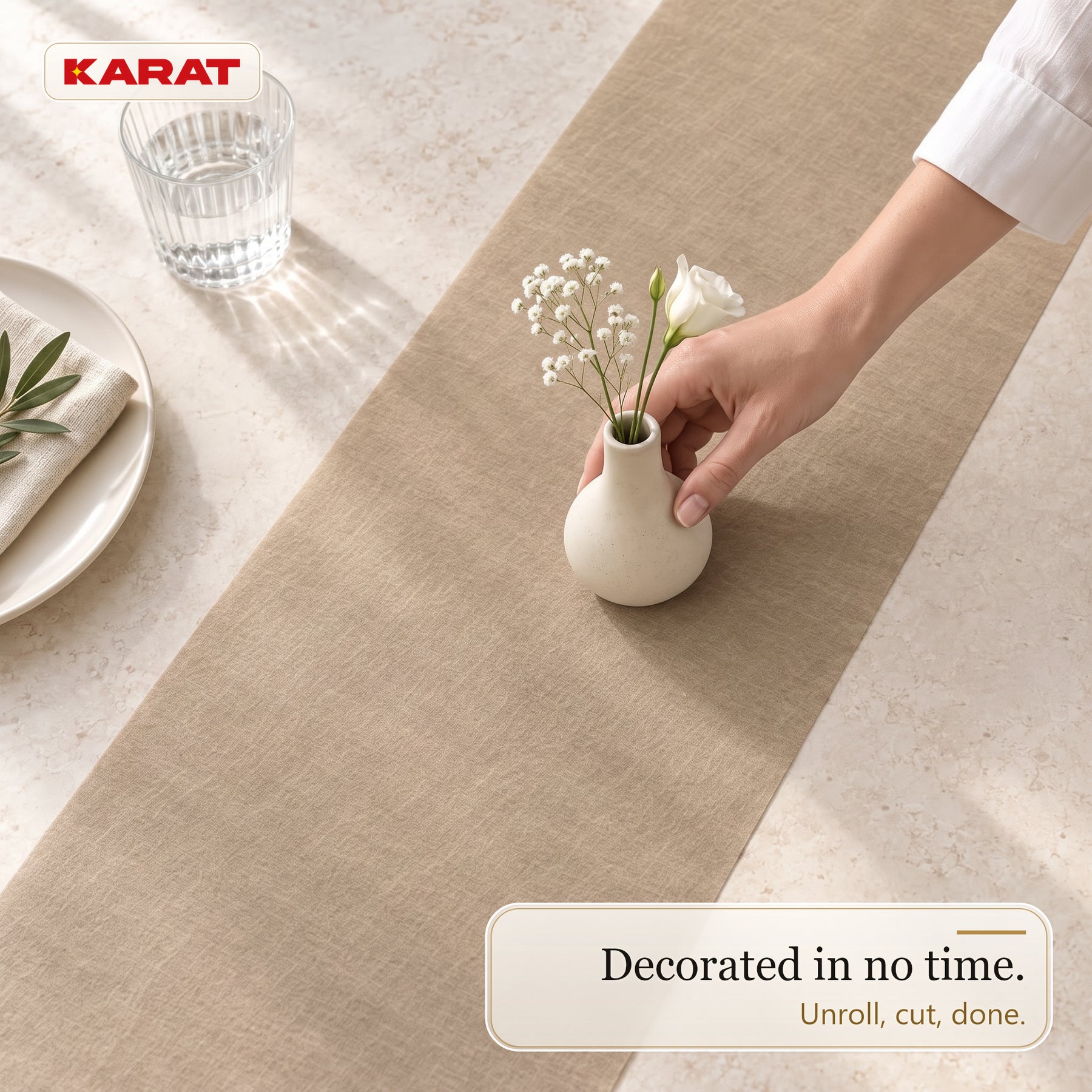 Tafelloper | Grace | Mat decoratievlies van PET-vezels | Rol van 30 cm x 25 m | 16 kleuren
