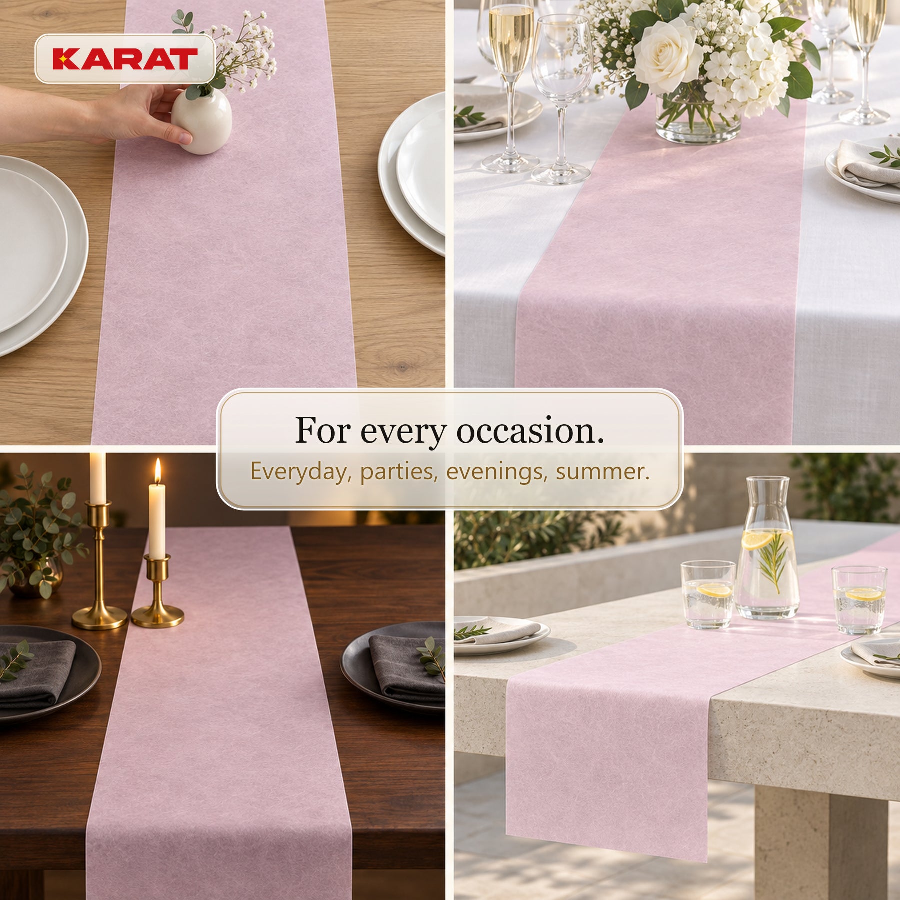 Tafelloper | Grace | Mat decoratievlies van PET-vezels | Rol van 30 cm x 25 m | 16 kleuren