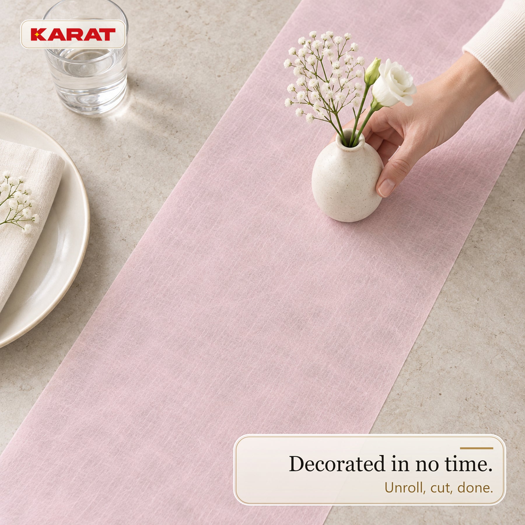 Tafelloper | Grace | Mat decoratievlies van PET-vezels | Rol van 30 cm x 25 m | 16 kleuren