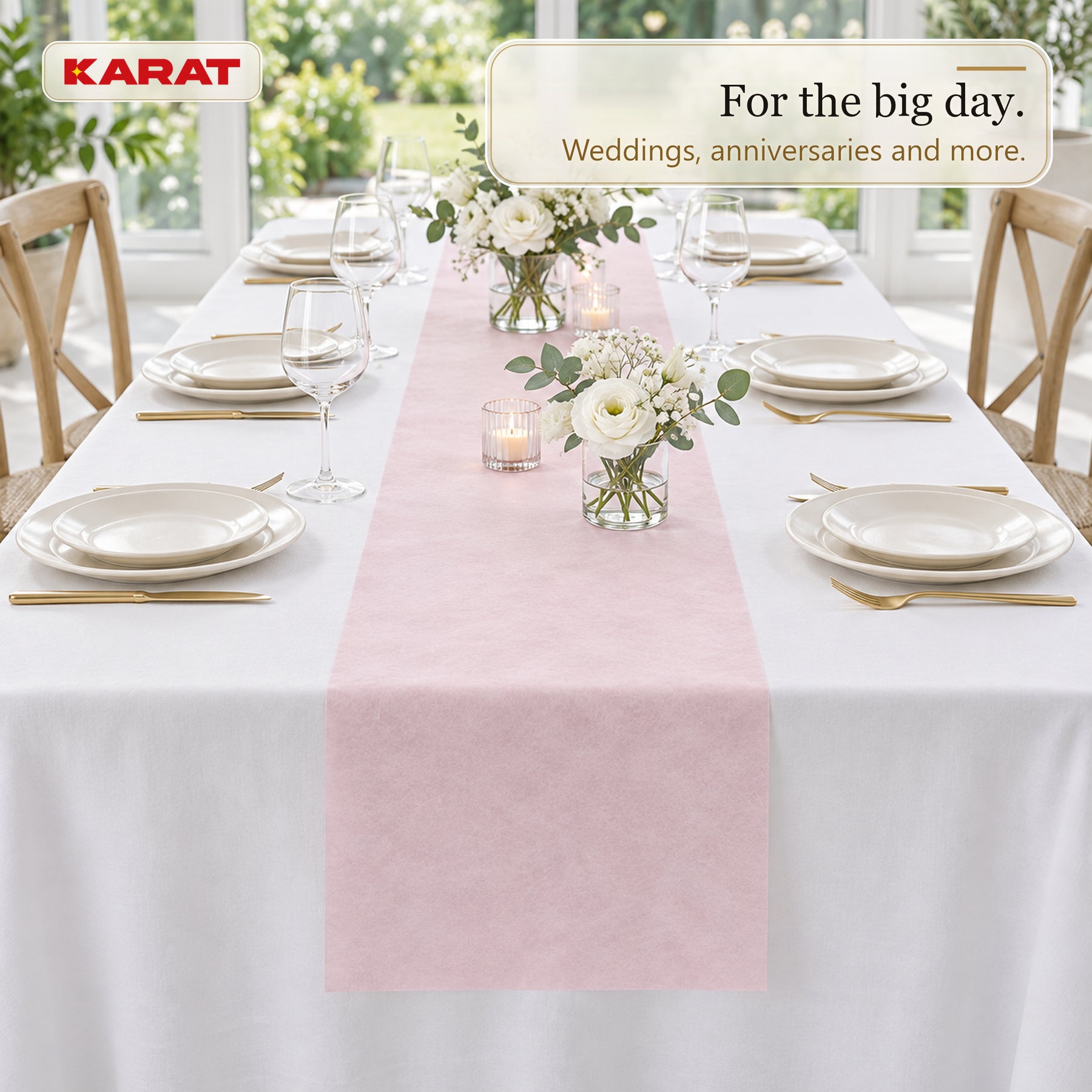 Tafelloper | Grace | Mat decoratievlies van PET-vezels | Rol van 30 cm x 25 m | 16 kleuren
