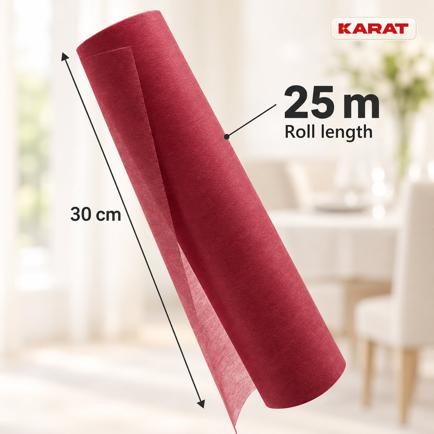 Tafelloper | Grace | Mat decoratievlies van PET-vezels | Rol van 30 cm x 25 m | 16 kleuren