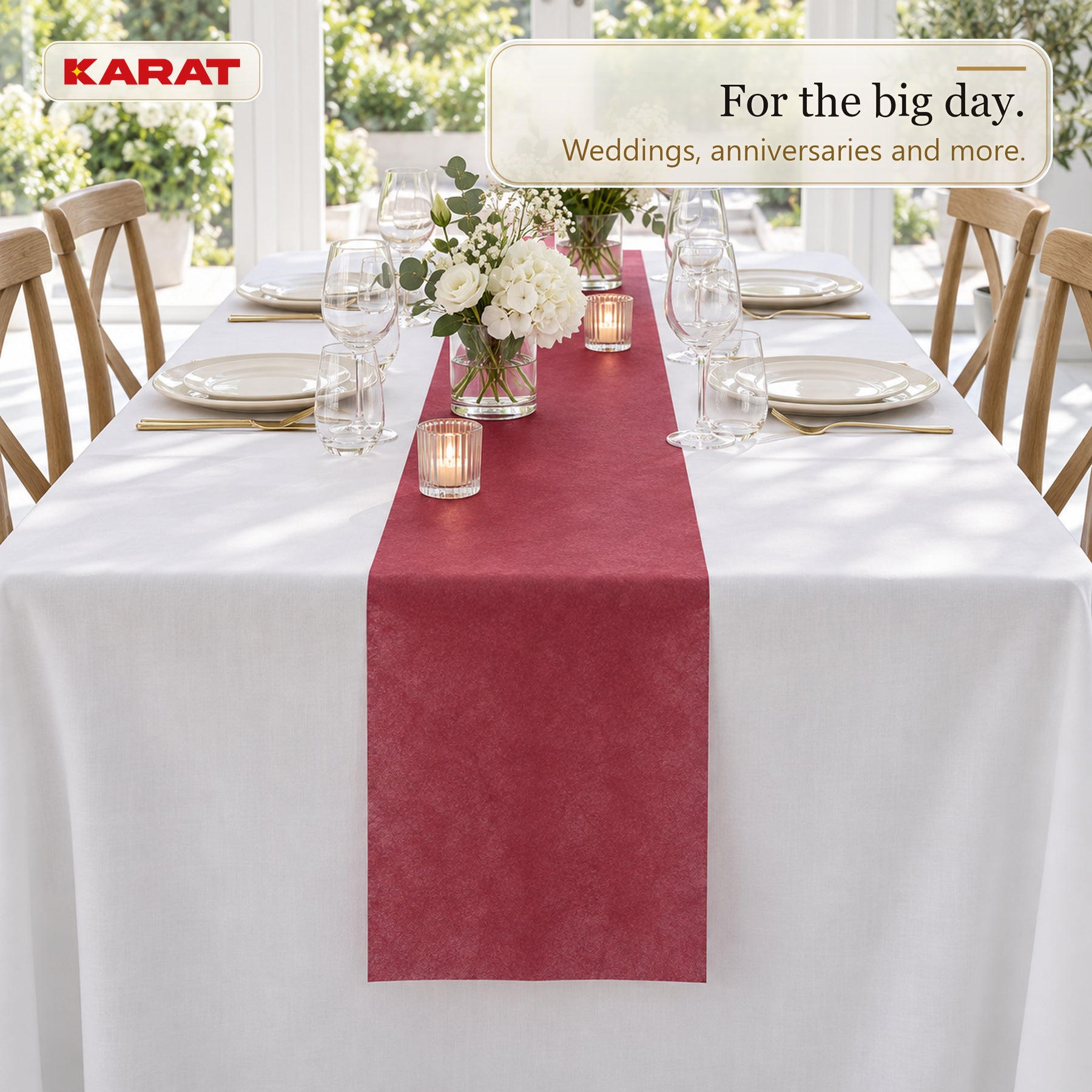 Tafelloper | Grace | Mat decoratievlies van PET-vezels | Rol van 30 cm x 25 m | 16 kleuren