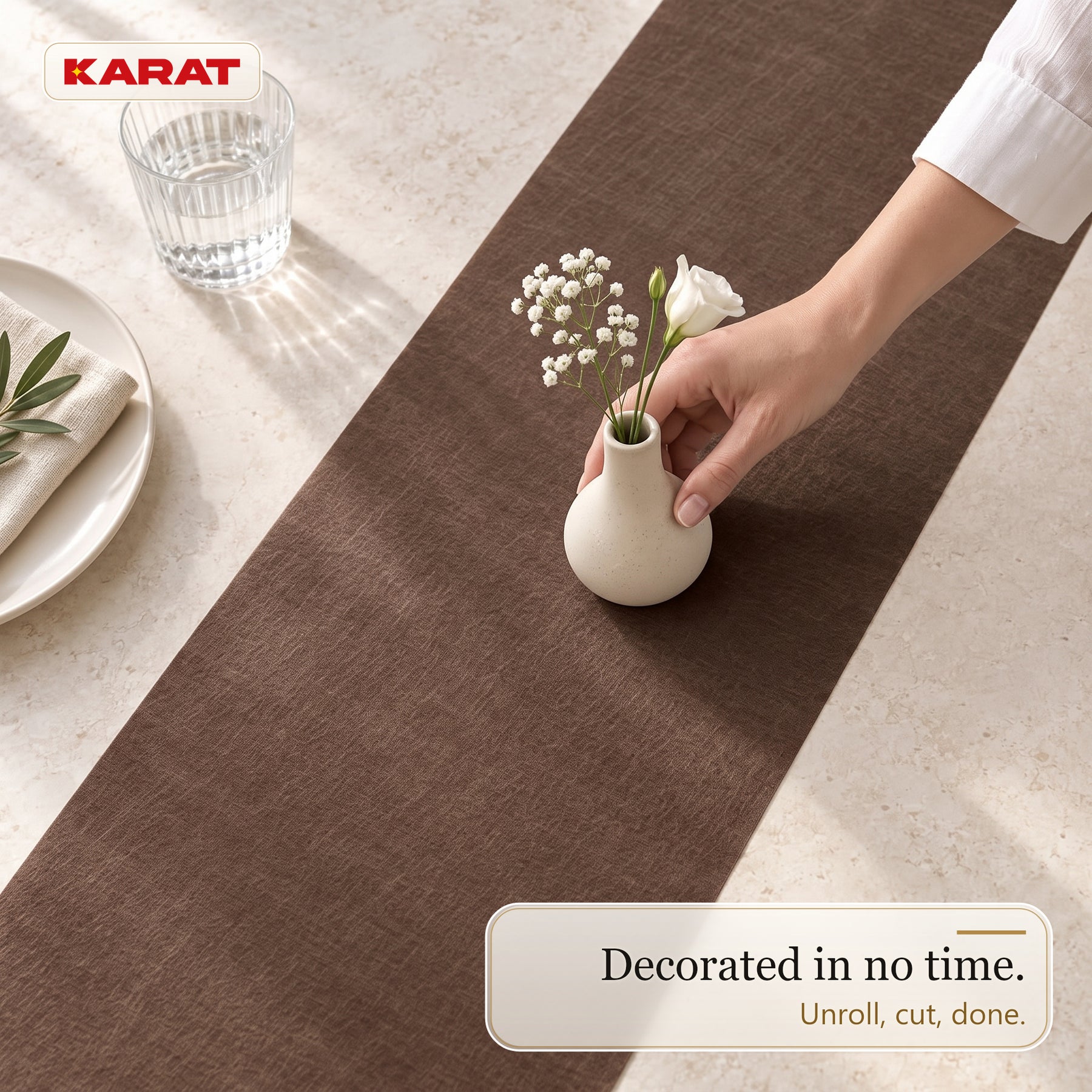 Tafelloper | Grace | Mat decoratievlies van PET-vezels | Rol van 30 cm x 25 m | 16 kleuren
