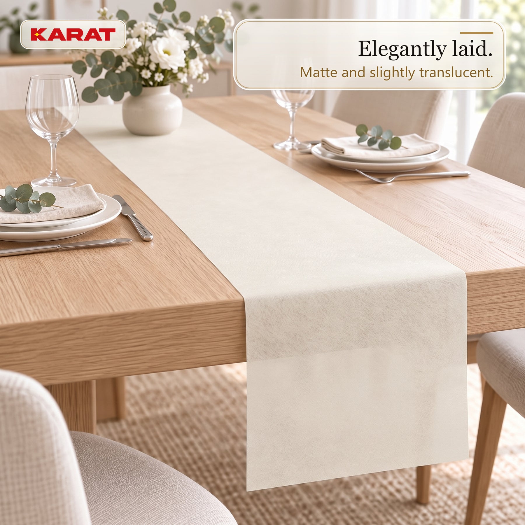 Tafelloper | Grace | Mat decoratievlies van PET-vezels | Rol van 30 cm x 25 m | 16 kleuren