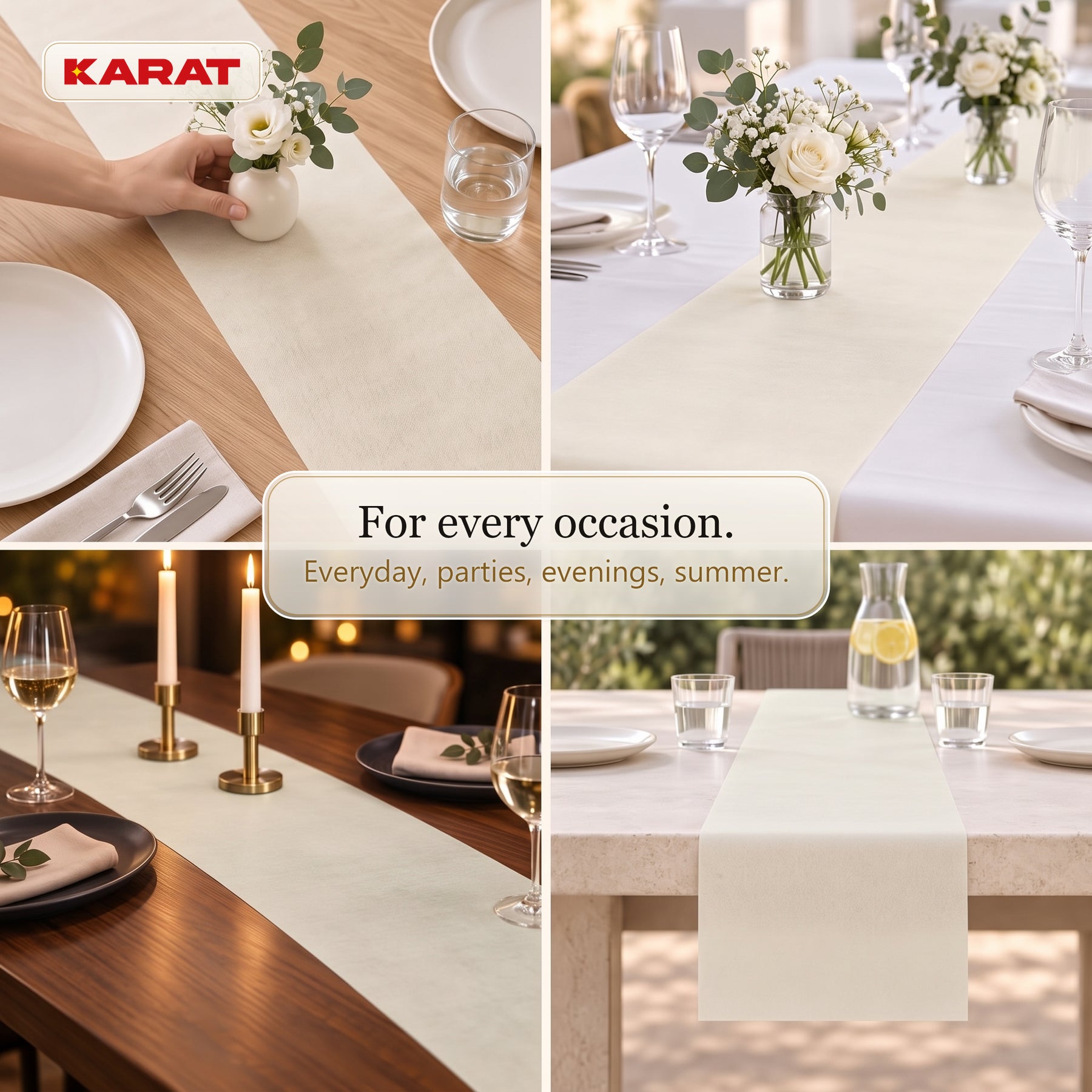 Tafelloper | Grace | Mat decoratievlies van PET-vezels | Rol van 30 cm x 25 m | 16 kleuren