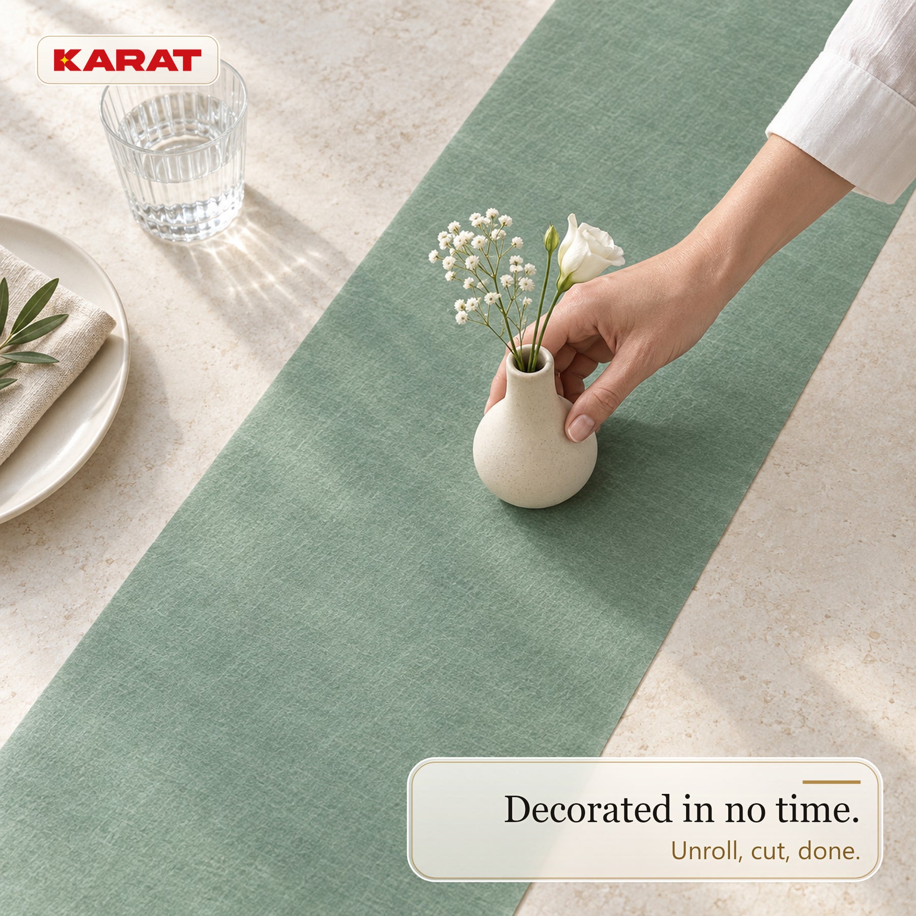 Tafelloper | Grace | Mat decoratievlies van PET-vezels | Rol van 30 cm x 25 m | 16 kleuren