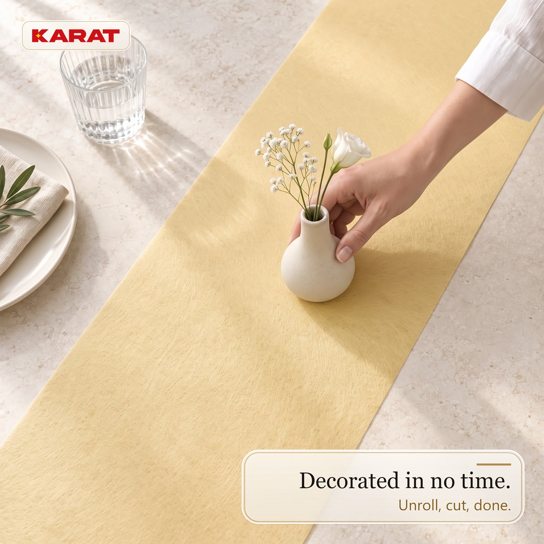 Tafelloper | Grace | Mat decoratievlies van PET-vezels | Rol van 30 cm x 25 m | 16 kleuren