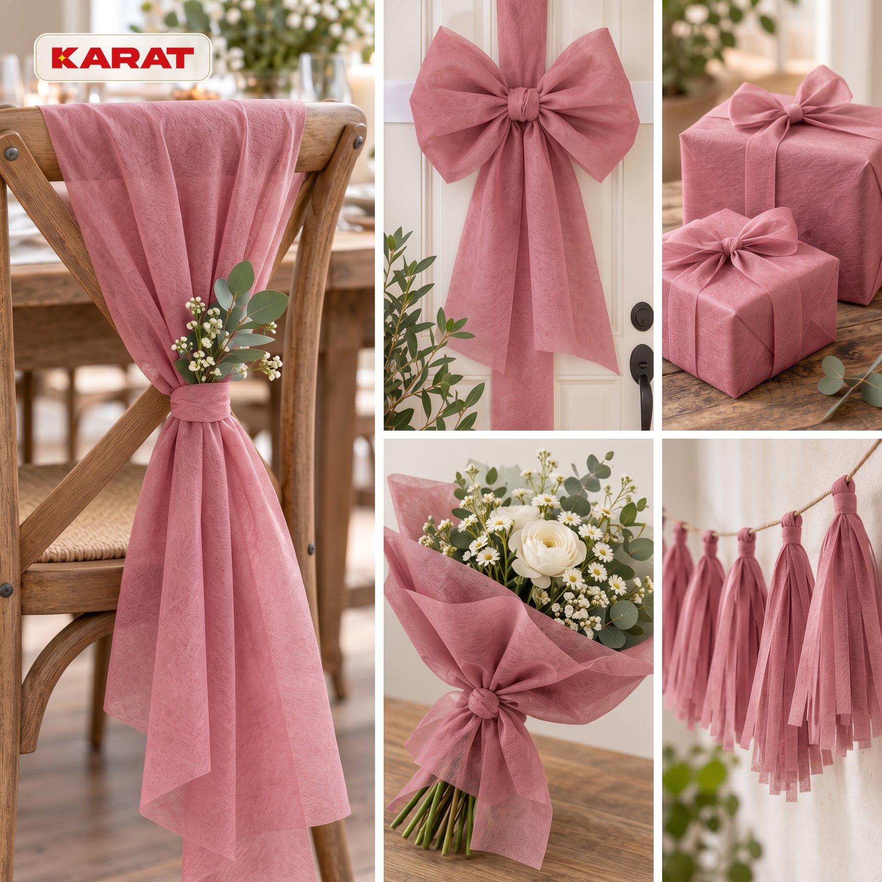 Tafelloper | Grace | Mat decoratievlies van PET-vezels | Rol van 30 cm x 25 m | 16 kleuren