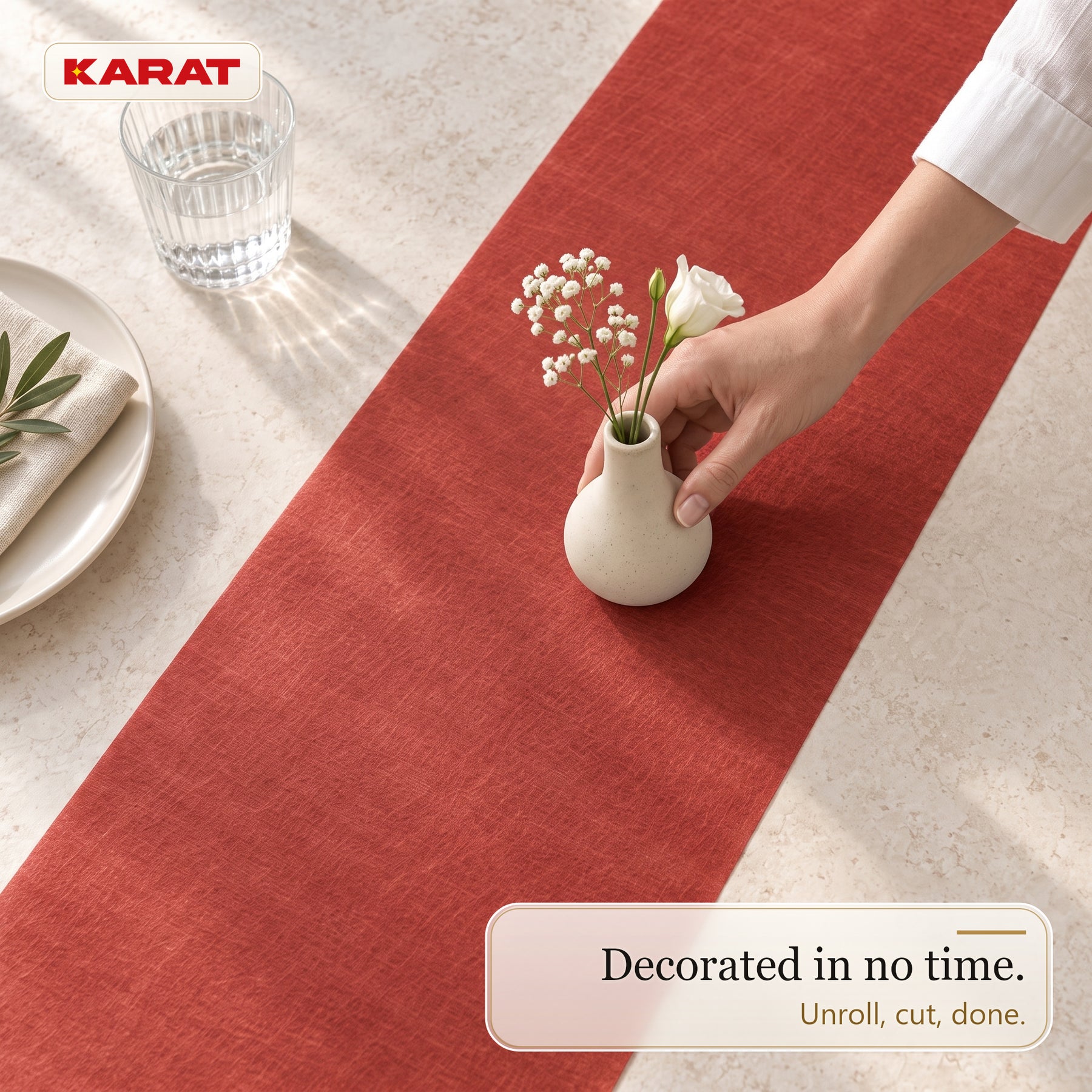 Tafelloper | Grace | Mat decoratievlies van PET-vezels | Rol van 30 cm x 25 m | 16 kleuren