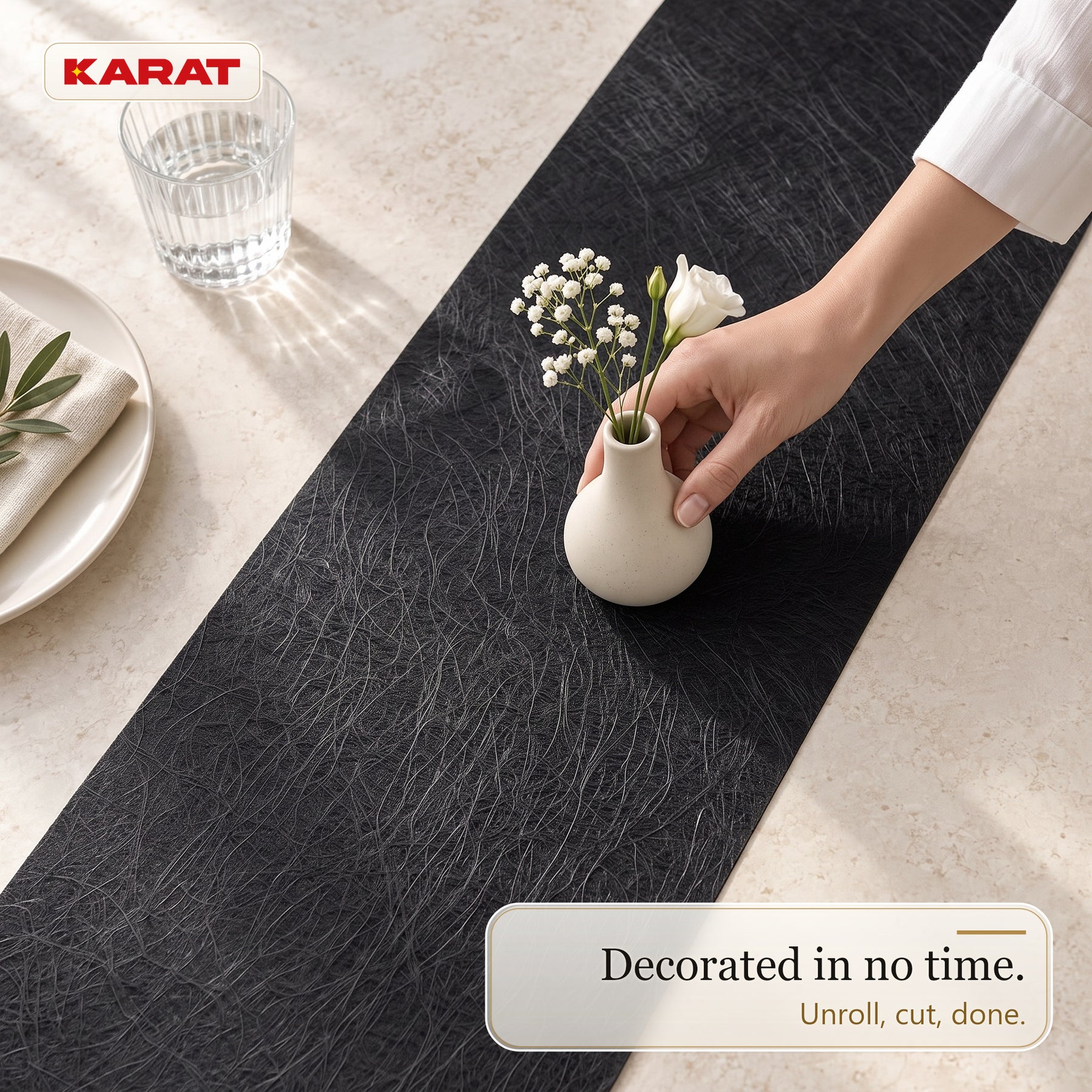 Tafelloper | Grace | Mat decoratievlies van PET-vezels | Rol van 30 cm x 25 m | 16 kleuren