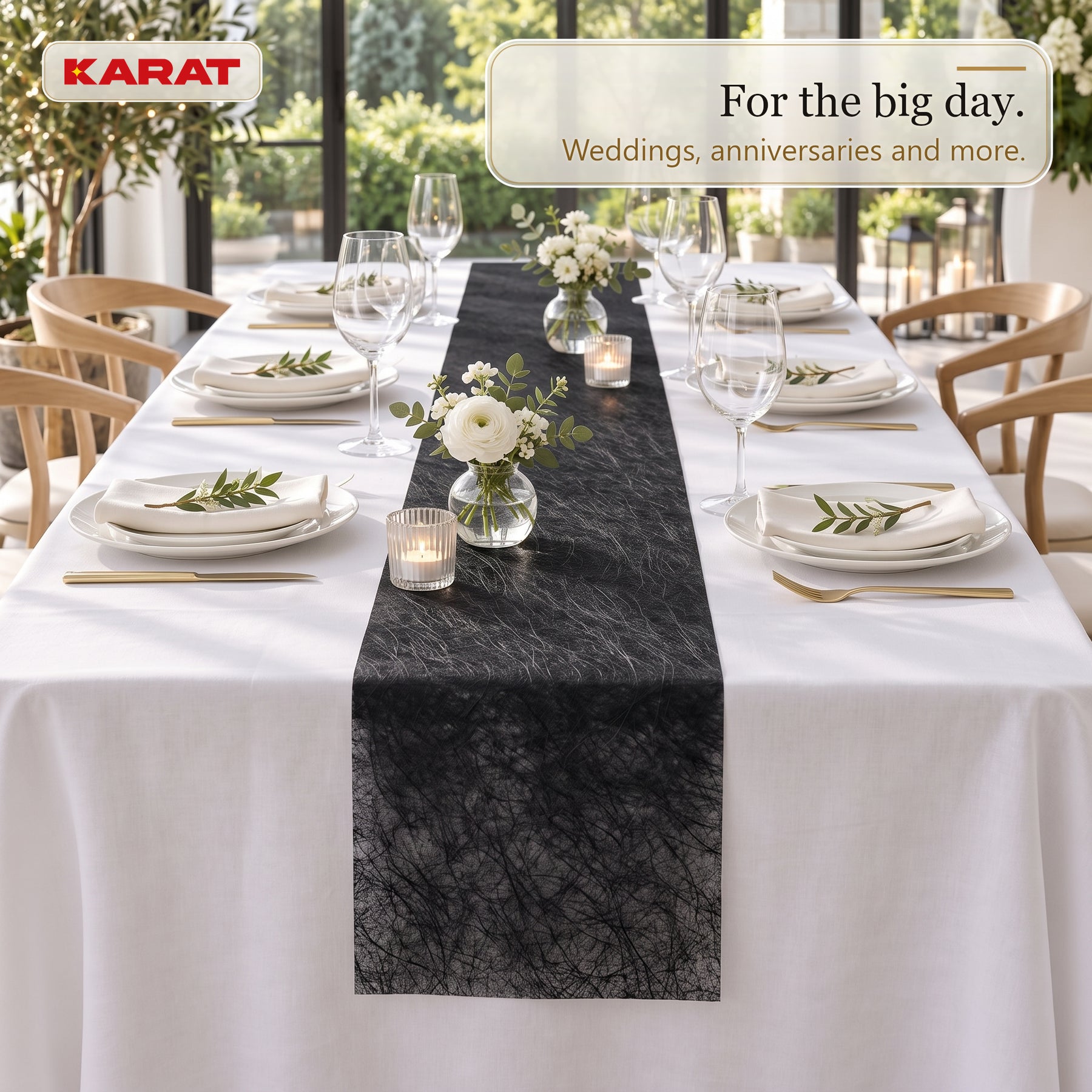 Tafelloper | Grace | Mat decoratievlies van PET-vezels | Rol van 30 cm x 25 m | 16 kleuren