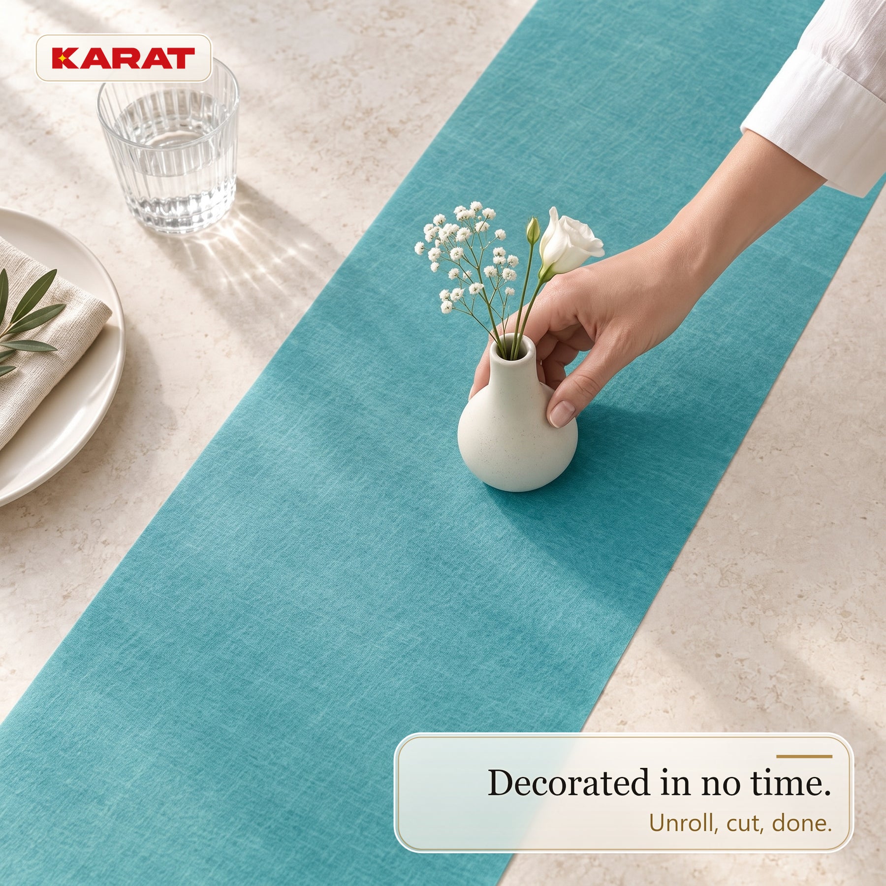 Tafelloper | Grace | Mat decoratievlies van PET-vezels | Rol van 30 cm x 25 m | 16 kleuren