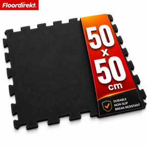 Rubberen klikmat | Robuuste vloerbeschermingsmat voor fitnessapparatuur & werkruimtes | 50 x 50 cm