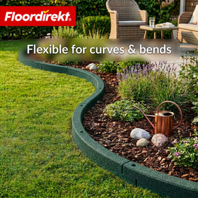 Rubberen Kantsteen | Flexibele Graskant & Perkrand van Gerecycled Rubber voor Tuin, Paden & Terras