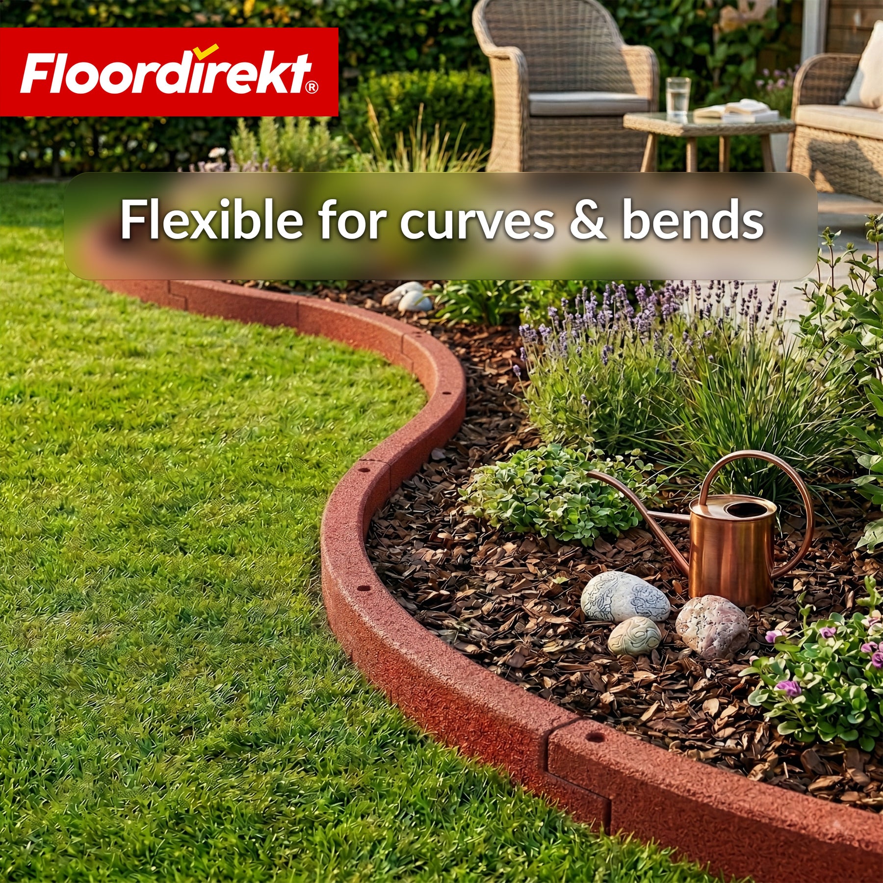 Rubberen Kantsteen | Flexibele Graskant & Perkrand van Gerecycled Rubber voor Tuin, Paden & Terras