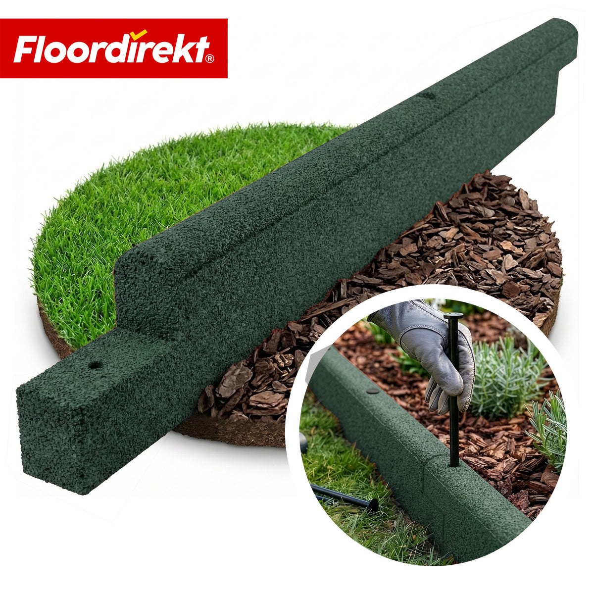 Rubberen Kantsteen | Flexibele Graskant & Perkrand van Gerecycled Rubber voor Tuin, Paden & Terras