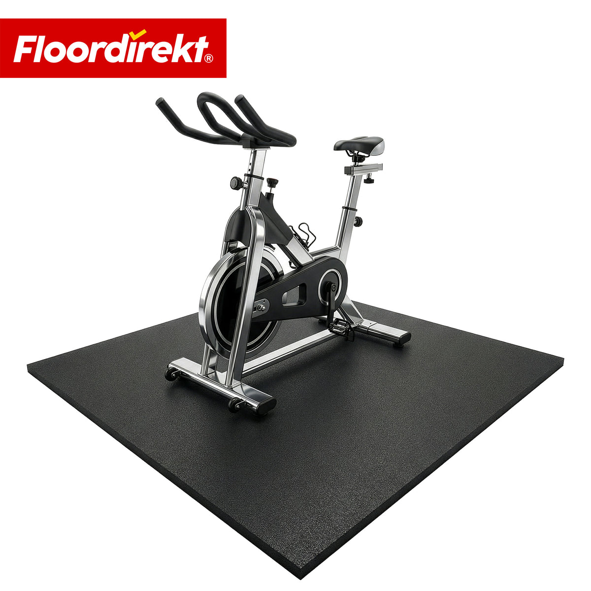 Vloerbeschermingsmat | 100 x 100 cm 10 mm | Rubbermat voor fitnessapparatuur & zware apparaten