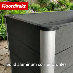 WPC-verhoogde plantenbak | Kasos | 150 x 70 x 75 cm | Antraciet | Weerbestendig, rugvriendelijk & duurzaam | Open bodem tegen waterophoping