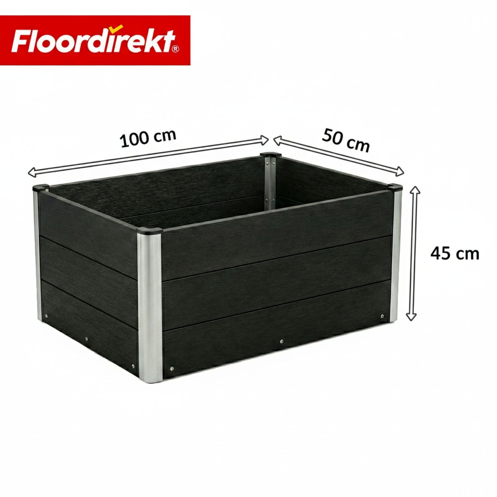 WPC-verhoogde plantenbak | Paros | Antraciet | Weerbestendig & duurzaam | Voor tuin & terras | Verschillende maten