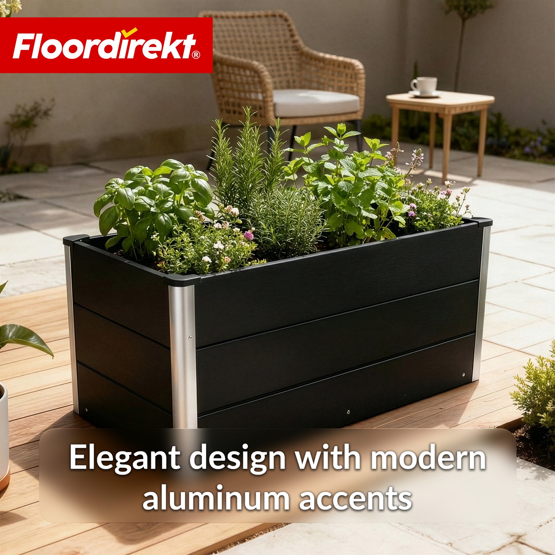 WPC-verhoogde plantenbak | Paros | Antraciet | Weerbestendig & duurzaam | Voor tuin & terras | Verschillende maten