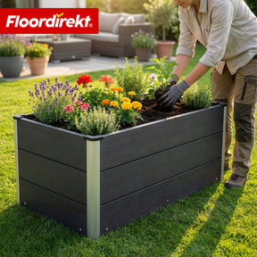 WPC-verhoogde plantenbak | Paros | Antraciet | Weerbestendig & duurzaam | Voor tuin & terras | Verschillende maten