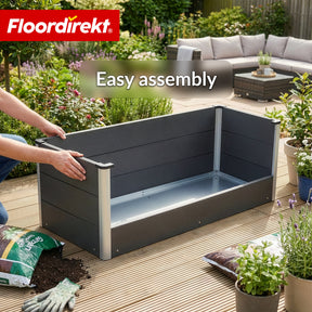 WPC-verhoogde plantenbak | Paros | Antraciet | Weerbestendig & duurzaam | Voor tuin & terras | Verschillende maten