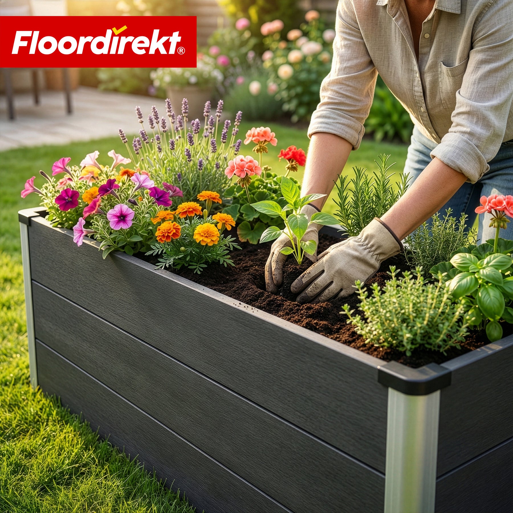 WPC-verhoogde plantenbak | Paros | Antraciet | Weerbestendig & duurzaam | Voor tuin & terras | Verschillende maten