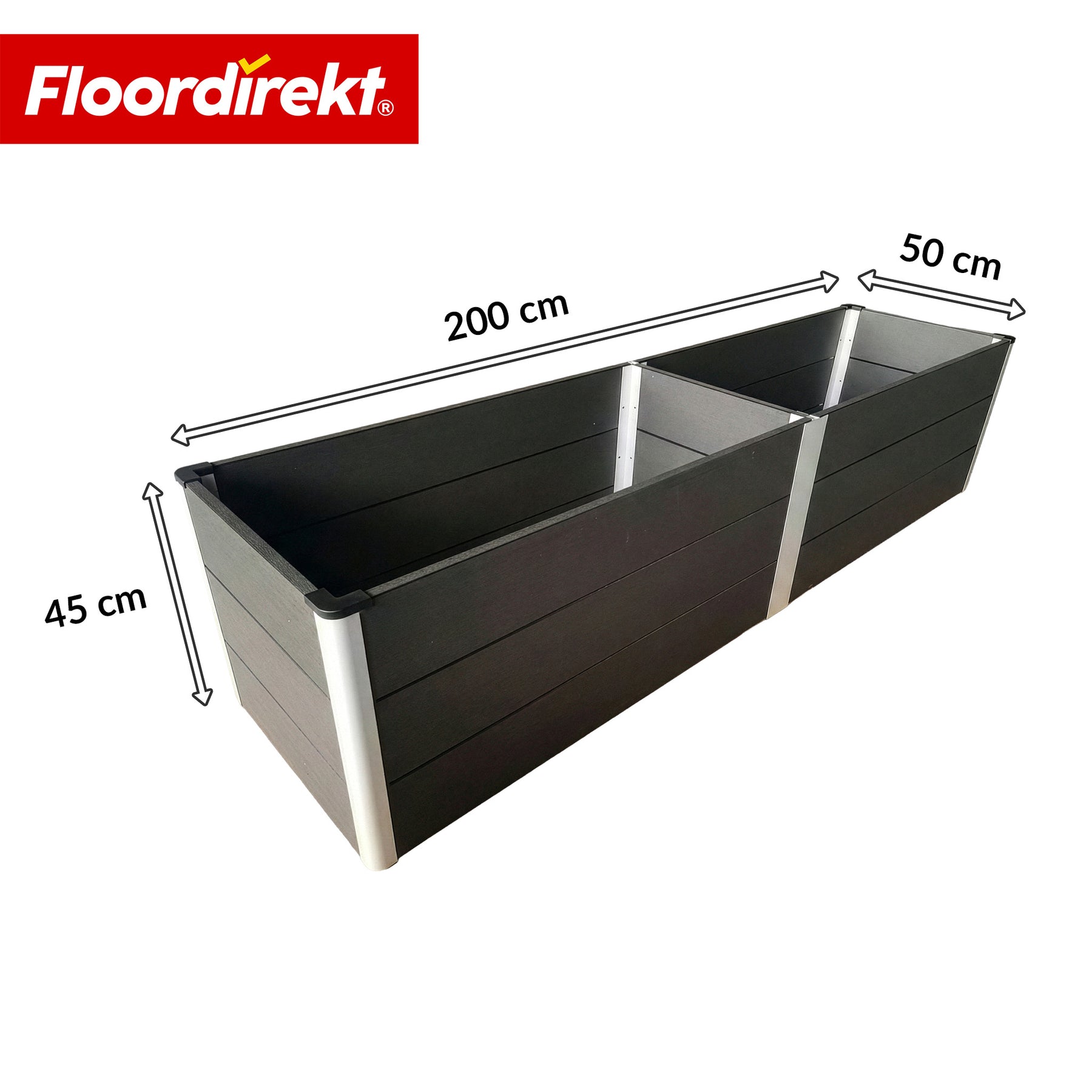 WPC-verhoogde plantenbak | Paros | Antraciet | Weerbestendig & duurzaam | Voor tuin & terras | Verschillende maten