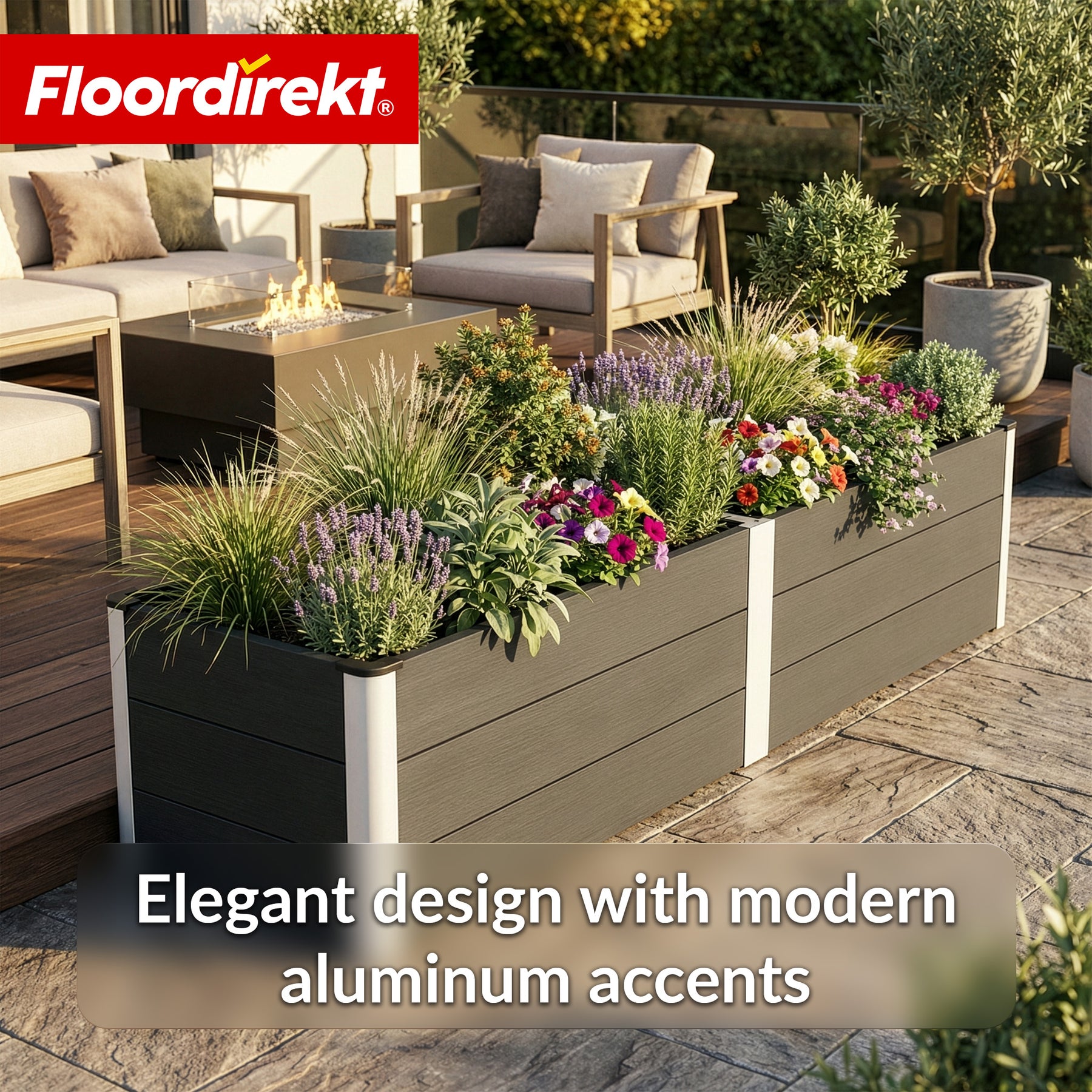 WPC-verhoogde plantenbak | Paros | Antraciet | Weerbestendig & duurzaam | Voor tuin & terras | Verschillende maten