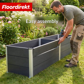 WPC-verhoogde plantenbak | Paros | Antraciet | Weerbestendig & duurzaam | Voor tuin & terras | Verschillende maten