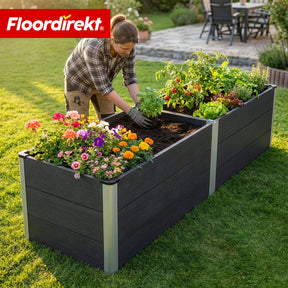 WPC-verhoogde plantenbak | Paros | Antraciet | Weerbestendig & duurzaam | Voor tuin & terras | Verschillende maten